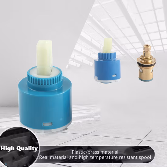 Ceramic Brass 35mm Faucet Disc Cartridge Blue Housing Color Double Seal Home Filter Faucet Cartridge